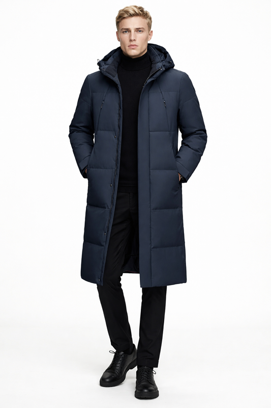 HELSINKI LONGLINE — Premium Duck Down Parka with Detachable Hood