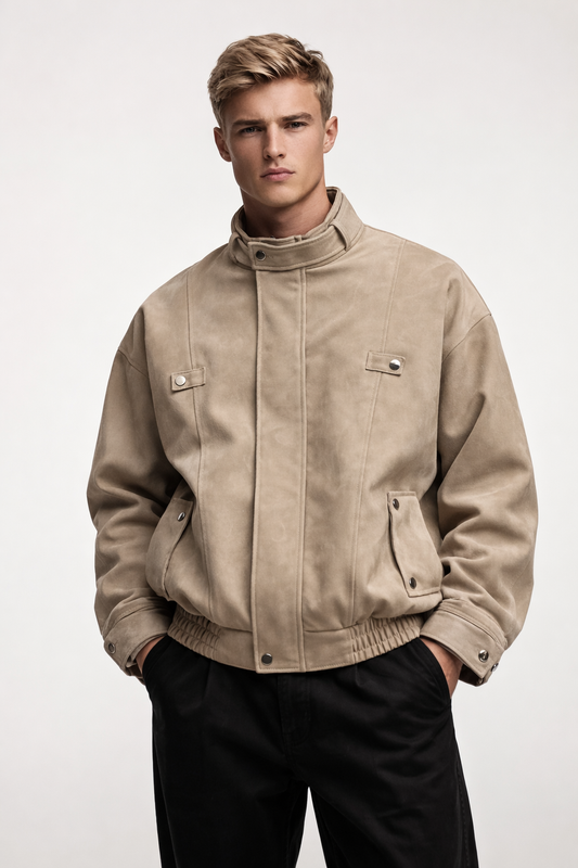 Faux Leather Utility Jacket