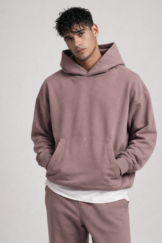 Cotton Blend Hooded Sweatshirt