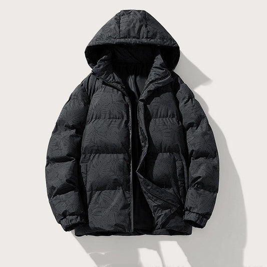 ZURICH BOMBER — Oversized Hooded Puffer with Botanical Print