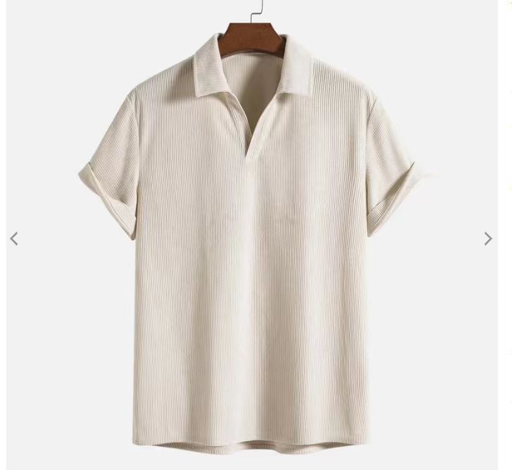Elias Textured Open Collar Shirt