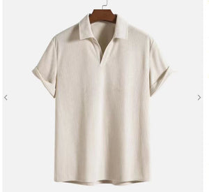Elias Textured Open Collar Shirt