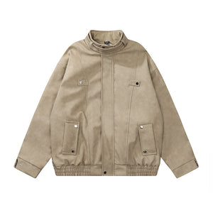 Faux Leather Utility Jacket