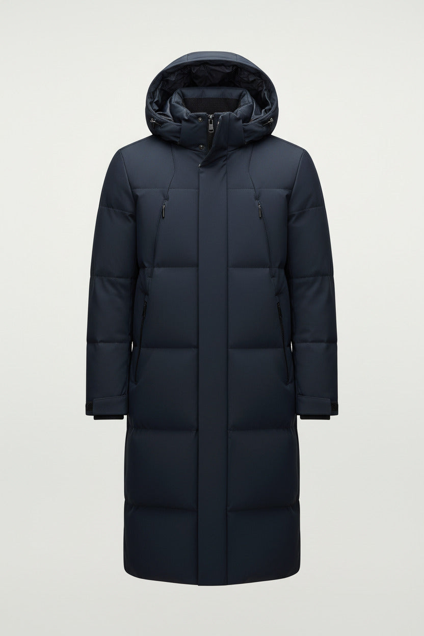 HELSINKI LONGLINE — Premium Duck Down Parka with Detachable Hood