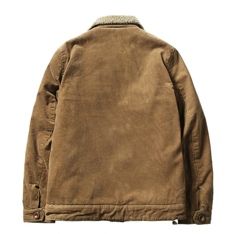 DENVER TRUCKER — Sherpa-Lined Corduroy Jacket with Quilted Shoulders