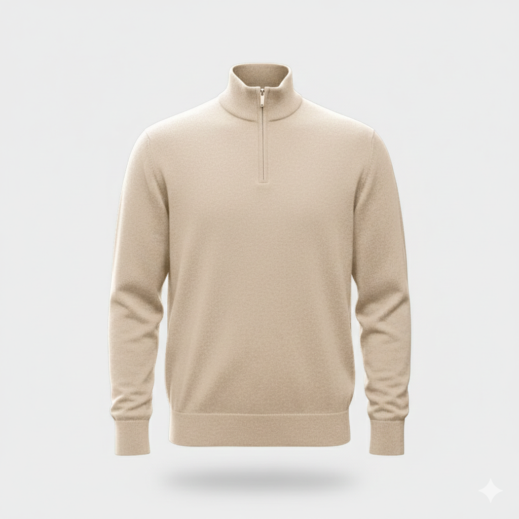 VIENNA POLO — Long Sleeve Knit Polo with Button Placket