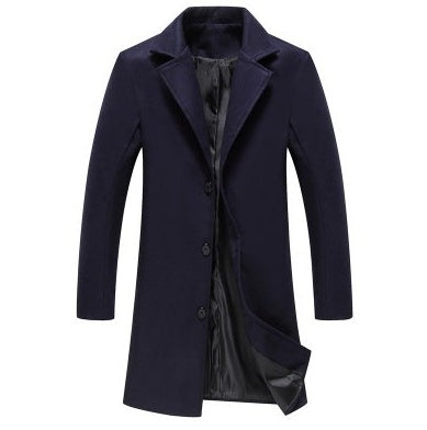 LONDON TRENCH — Single-Breasted Wool-Blend Coat with Notch Lapels