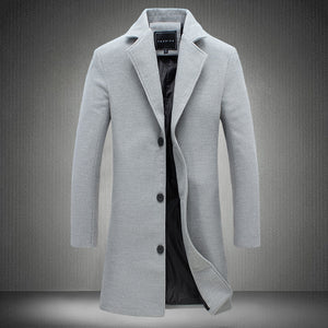 LONDON TRENCH — Single-Breasted Wool-Blend Coat with Notch Lapels