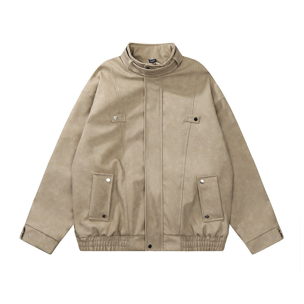 Faux Leather Utility Jacket