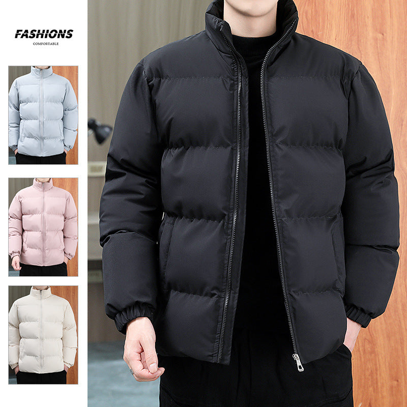 MOSCOW BOMBER — Stand-Collar Puffer Jacket with Fleece Lining