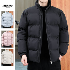 MOSCOW BOMBER — Stand-Collar Puffer Jacket with Fleece Lining