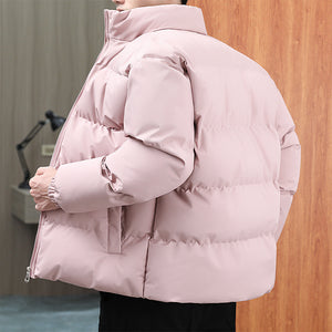 MOSCOW BOMBER — Stand-Collar Puffer Jacket with Fleece Lining