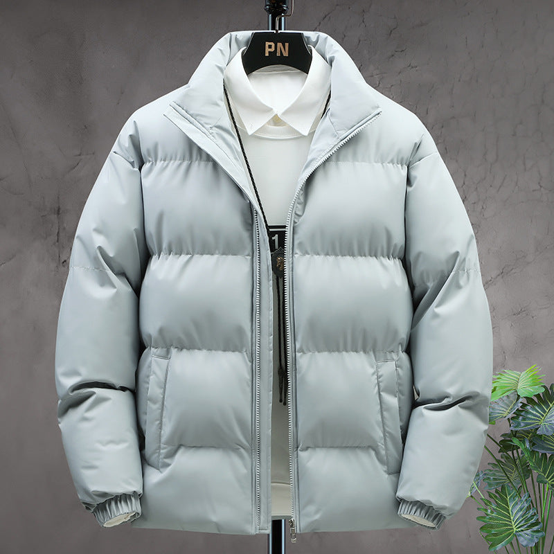 MOSCOW BOMBER — Stand-Collar Puffer Jacket with Fleece Lining