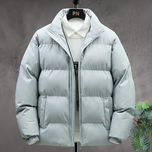 MOSCOW BOMBER — Stand-Collar Puffer Jacket with Fleece Lining
