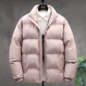 MOSCOW BOMBER — Stand-Collar Puffer Jacket with Fleece Lining