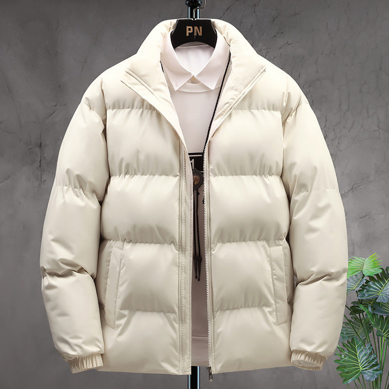 MOSCOW BOMBER — Stand-Collar Puffer Jacket with Fleece Lining