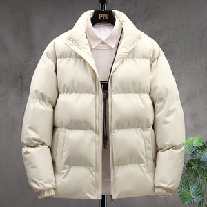MOSCOW BOMBER — Stand-Collar Puffer Jacket with Fleece Lining