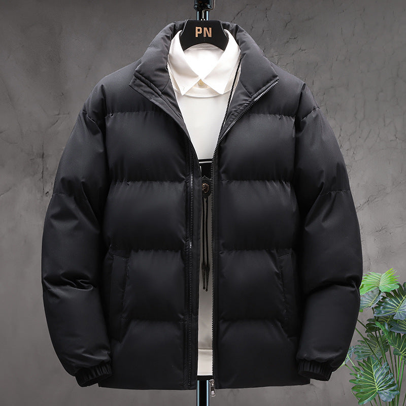 MOSCOW BOMBER — Stand-Collar Puffer Jacket with Fleece Lining