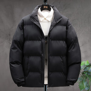 MOSCOW BOMBER — Stand-Collar Puffer Jacket with Fleece Lining