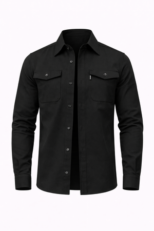 TOKYO UTILITY — Double-Pocket Cargo Shirt with Clean Lines