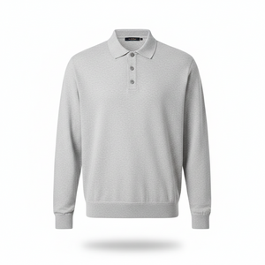 VIENNA POLO — Long Sleeve Knit Polo with Button Placket