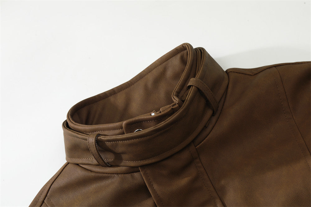 Faux Leather Utility Jacket