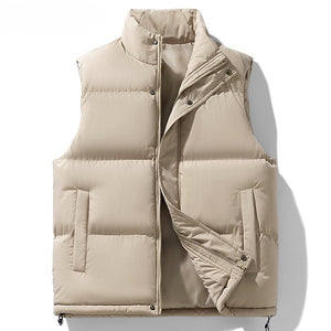 BARCELONA VEST — Stand-Collar Puffer Vest with Down Cotton Fill