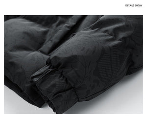 ZURICH BOMBER — Oversized Hooded Puffer with Botanical Print