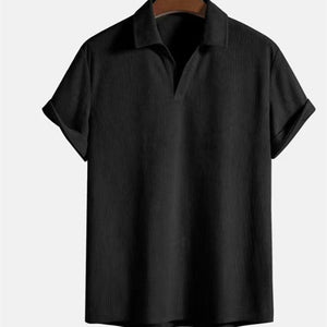 Elias Textured Open Collar Shirt