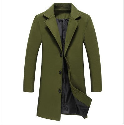 LONDON TRENCH — Single-Breasted Wool-Blend Coat with Notch Lapels