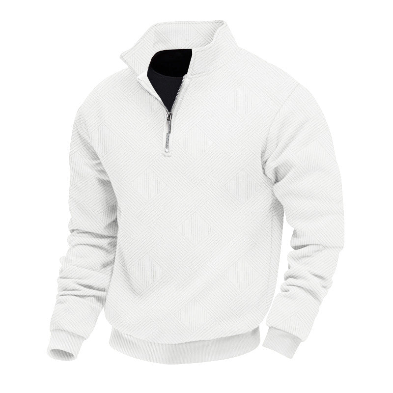 MONACO POLO KNIT — Textured Quarter-Zip Polo Sweatshirt