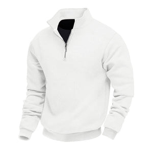 MONACO POLO KNIT — Textured Quarter-Zip Polo Sweatshirt