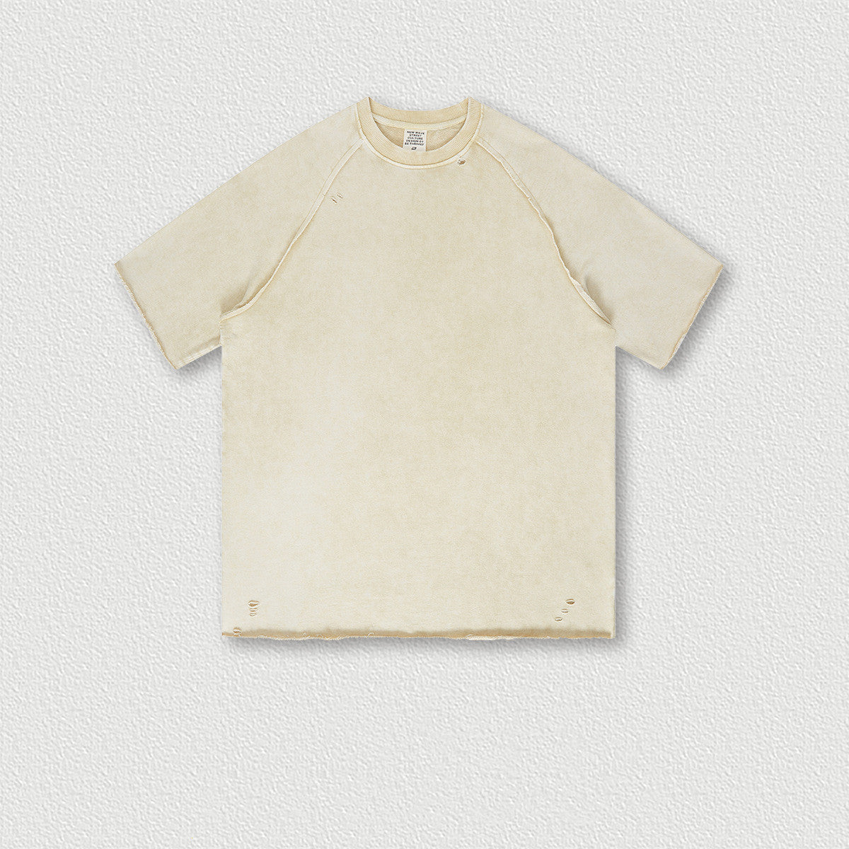 MEMPHIS WASHED TEE — Oversized Washed Terry Short Sleeve with Raw Edge