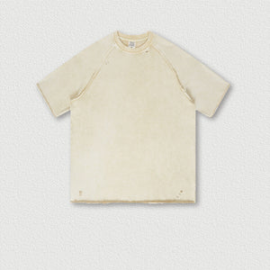 MEMPHIS WASHED TEE — Oversized Washed Terry Short Sleeve with Raw Edge