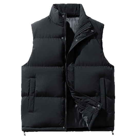 BARCELONA VEST — Stand-Collar Puffer Vest with Down Cotton Fill