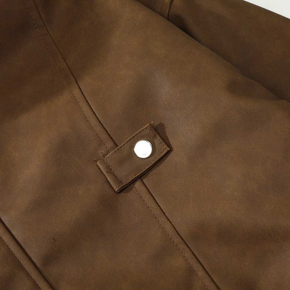 Faux Leather Utility Jacket