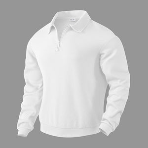 MONACO POLO KNIT — Textured Quarter-Zip Polo Sweatshirt