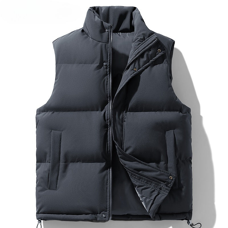 BARCELONA VEST — Stand-Collar Puffer Vest with Down Cotton Fill