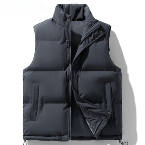 BARCELONA VEST — Stand-Collar Puffer Vest with Down Cotton Fill