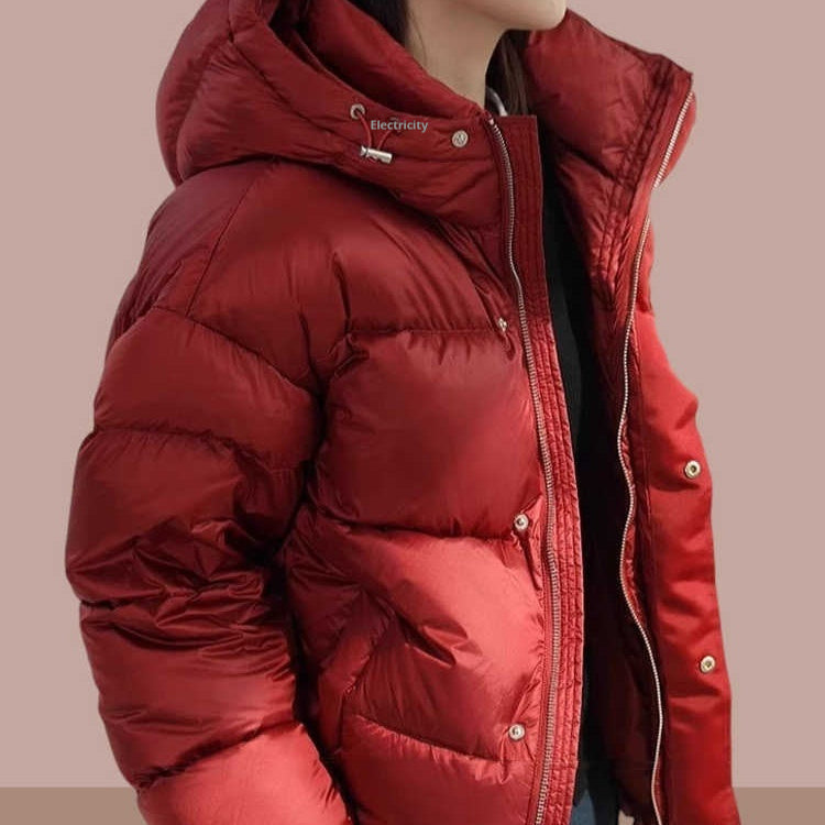 BOSTON PUFFER — Oversized Hooded Down Jacket with Snap Details