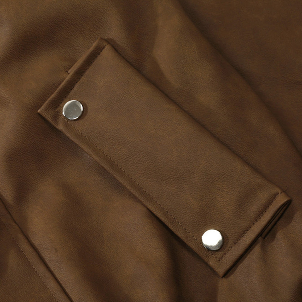 Faux Leather Utility Jacket