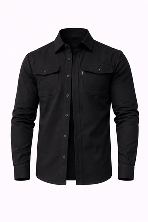 TOKYO UTILITY — Double-Pocket Cargo Shirt with Clean Lines