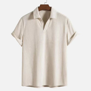 Elias Textured Open Collar Shirt