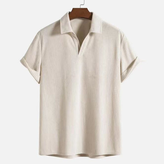 Elias Textured Open Collar Shirt