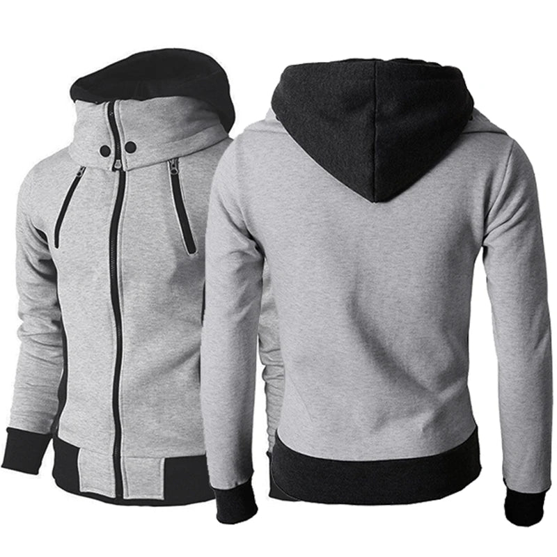 THE PRAGUE CONTRAST HOODIE — Color-Block Zip Hoodie