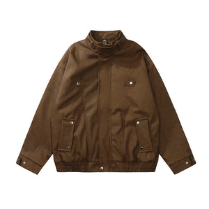 Faux Leather Utility Jacket