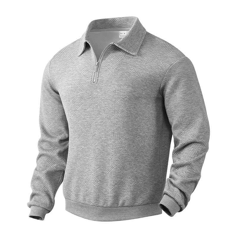 MONACO POLO KNIT — Textured Quarter-Zip Polo Sweatshirt
