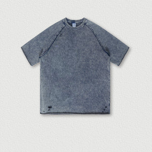 MEMPHIS WASHED TEE — Oversized Washed Terry Short Sleeve with Raw Edge
