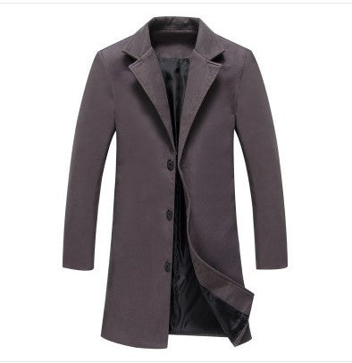 LONDON TRENCH — Single-Breasted Wool-Blend Coat with Notch Lapels