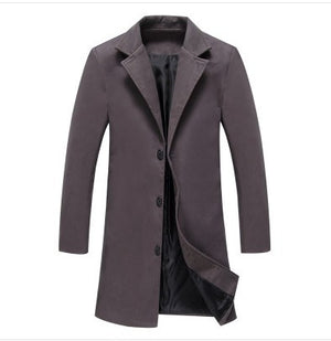 LONDON TRENCH — Single-Breasted Wool-Blend Coat with Notch Lapels